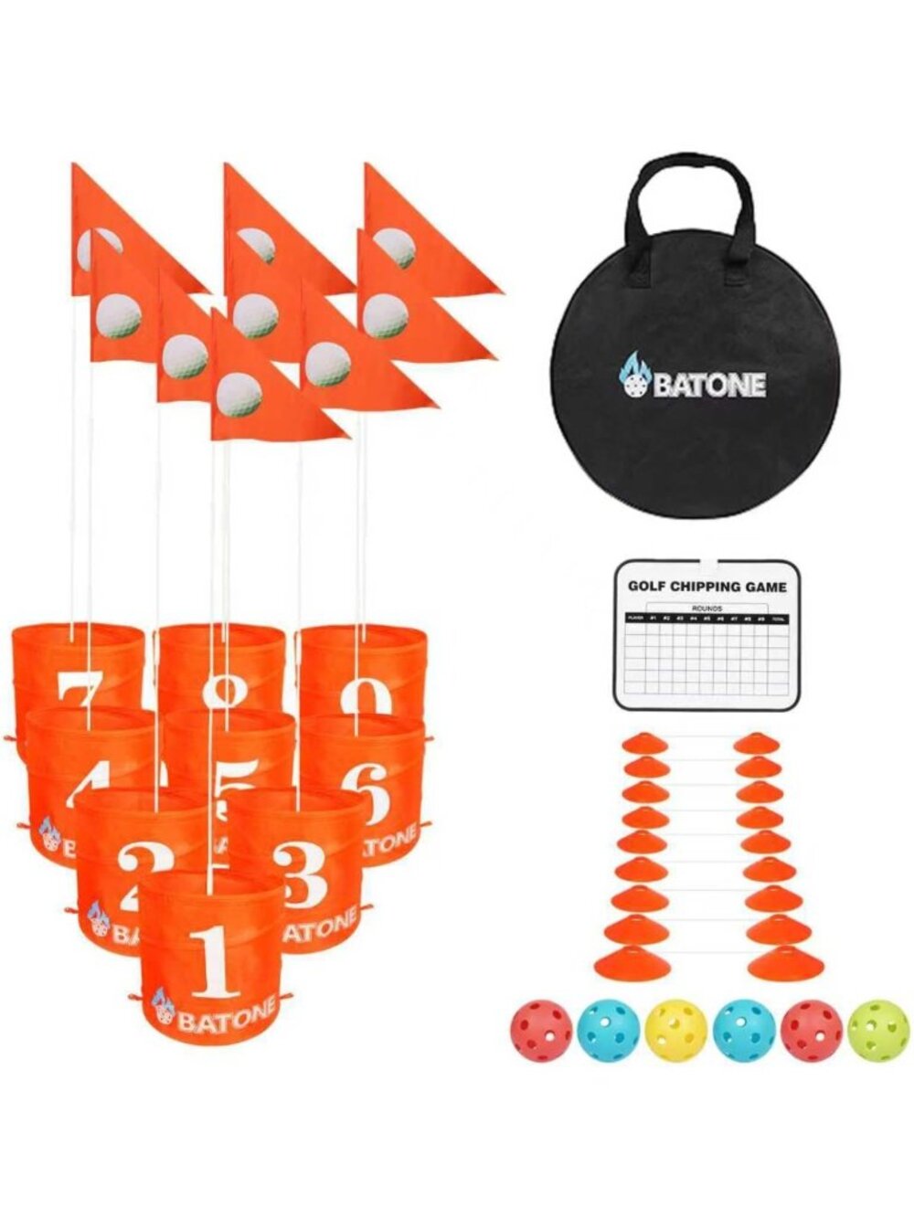Portable 9-Hole Golf Bucket Game for Family Fun - Indoor/Outdoor Yard Activity